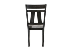 Cottage Style Dining Side Chair 2pc Set Upholstered Seat Wheat Charcoal Finish Dining Room Wooden Furniture Transitional Design