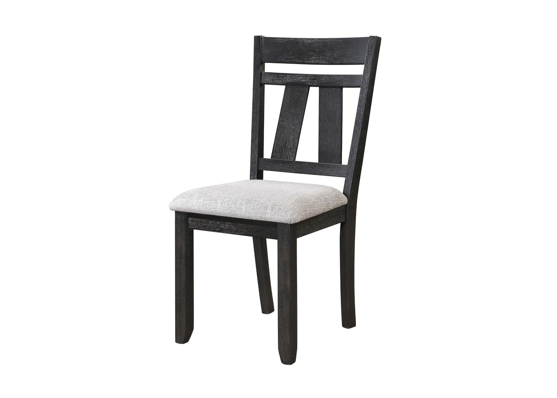 Cottage Style Dining Side Chair 2pc Set Upholstered Seat Wheat Charcoal Finish Dining Room Wooden Furniture Transitional Design