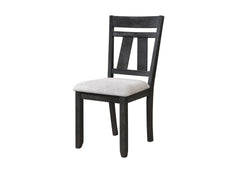 Cottage Style Dining Side Chair 2pc Set Upholstered Seat Wheat Charcoal Finish Dining Room Wooden Furniture Transitional Design