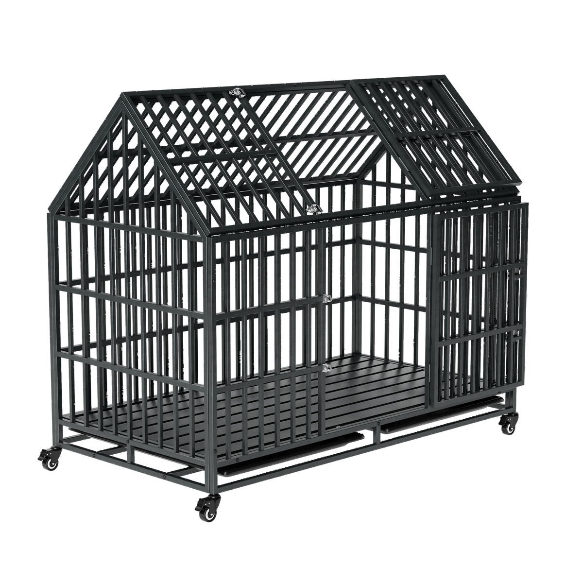 52 Inches Heavy Duty Dog Crate with Roof Top