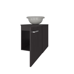 Wengue Bathroom Vanity with Integrated Sink