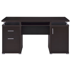 Rochelle Cappuccino 2-Drawer Office Computer Desk