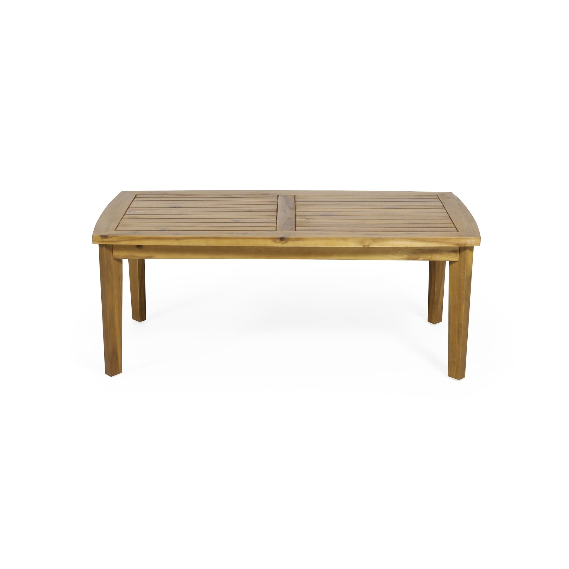 Outdoor Acacia Wood Rectangular Coffee Table, Teak, 43.25" W x 23.50" D x 17.00" H
