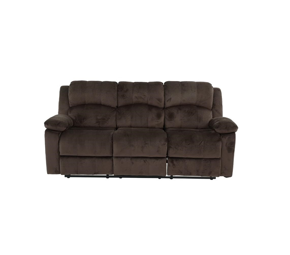 Modern Style Comfortable 2pc Living Room Set Pillow Arms Cushion Back Suede Padded Chocolate Finish Horizontal Tufting Primary Living Room Furniture