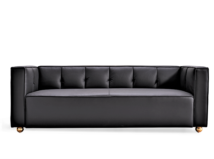 Polyester Sofa with Tufted Low Back Design, Elegant 3 Seater Couch for Coastal and Modern Farmhouse Living Rooms, 87 Inch Wide, Easy Assembly