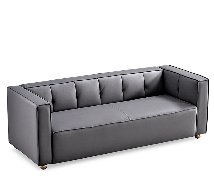 Polyester Sofa with Tufted Low Back Design, Elegant 3 Seater Couch for Coastal and Modern Farmhouse Living Rooms, 87 Inch Wide, Easy Assembly