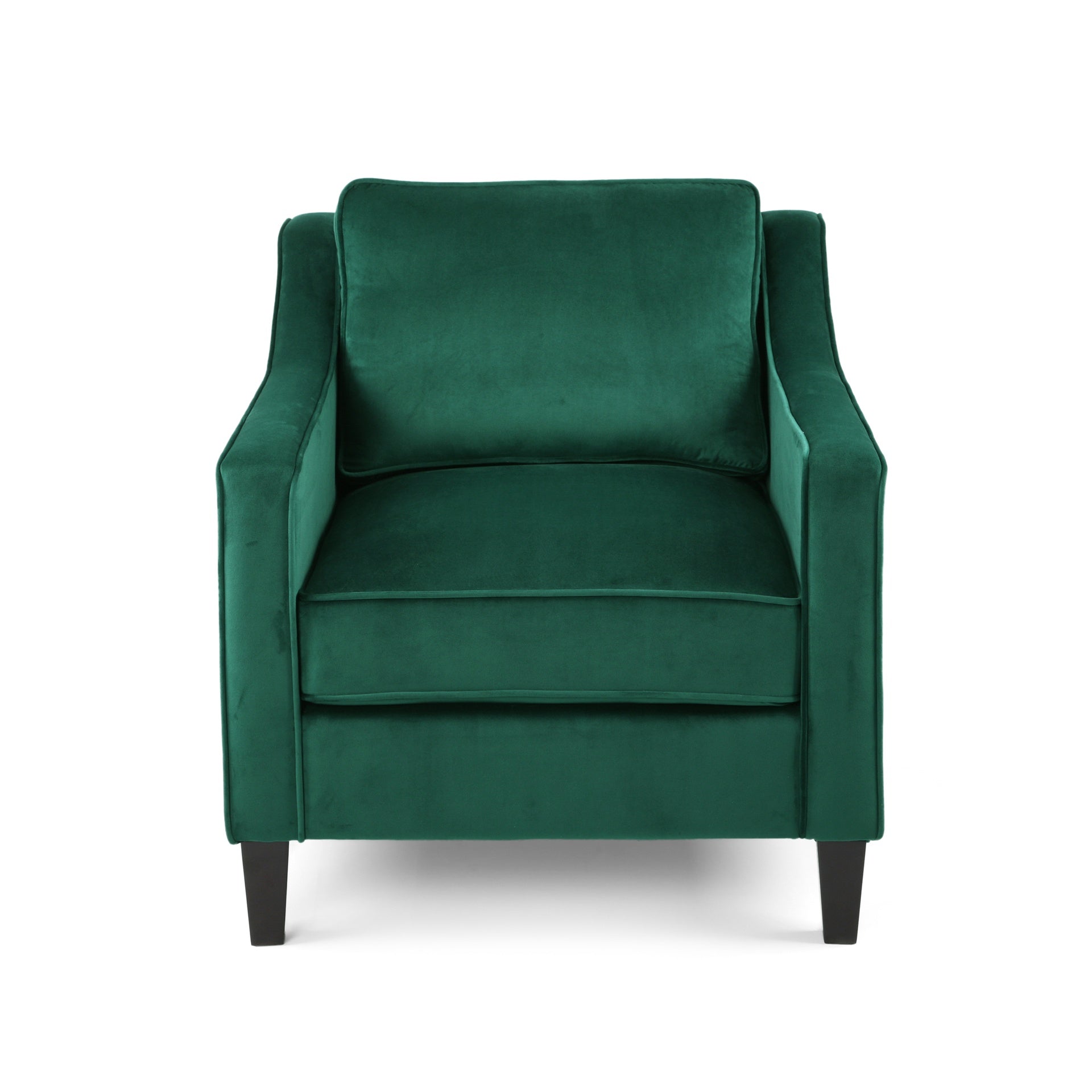 Green Velvet Upholstered Club Chair