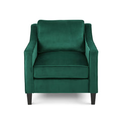 Green Velvet Upholstered Club Chair
