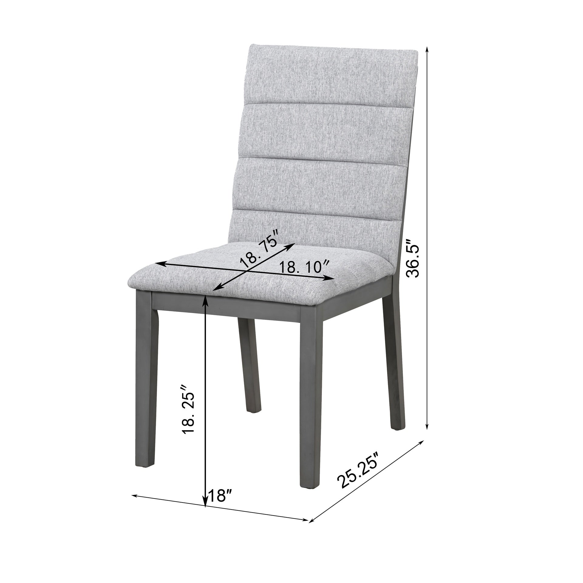 Oak Gray Finish & Tufted Upholstery Modern Dining Chairs Set of 2 – Sleek Comfort for Every Space