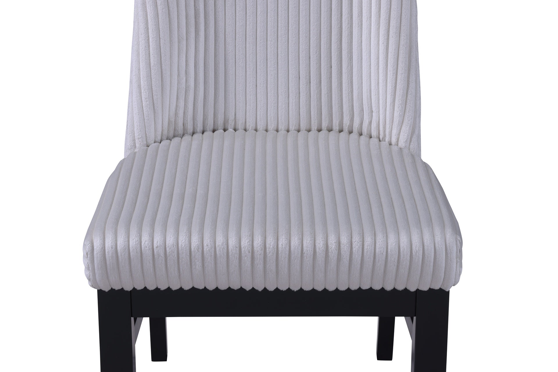 2pc Contemporary Upholstered Side Chair Light Gray Textured Fabric Upholstered High Back Cushioned Seat Wooden Dining Room Home Furniture Black Finish