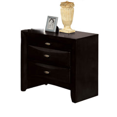 Contemporary Full Size Bed 2x Nightstands Headboard Bookcase Black Color 3pc Set Bedroom Furniture