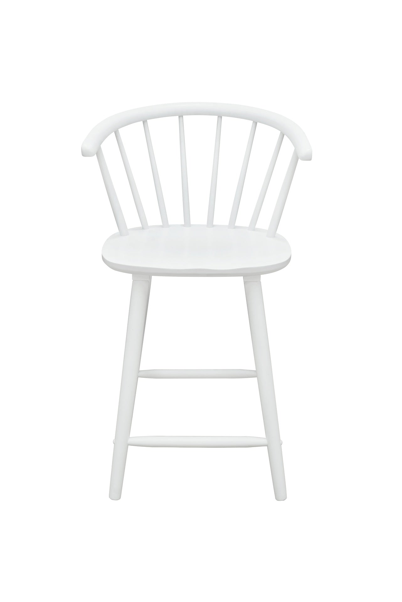 2pc White Contemporary Counter Height Stool Chair Spindle Back Wooden Kitchen Dining Room Furniture