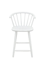 2pc White Contemporary Counter Height Stool Chair Spindle Back Wooden Kitchen Dining Room Furniture