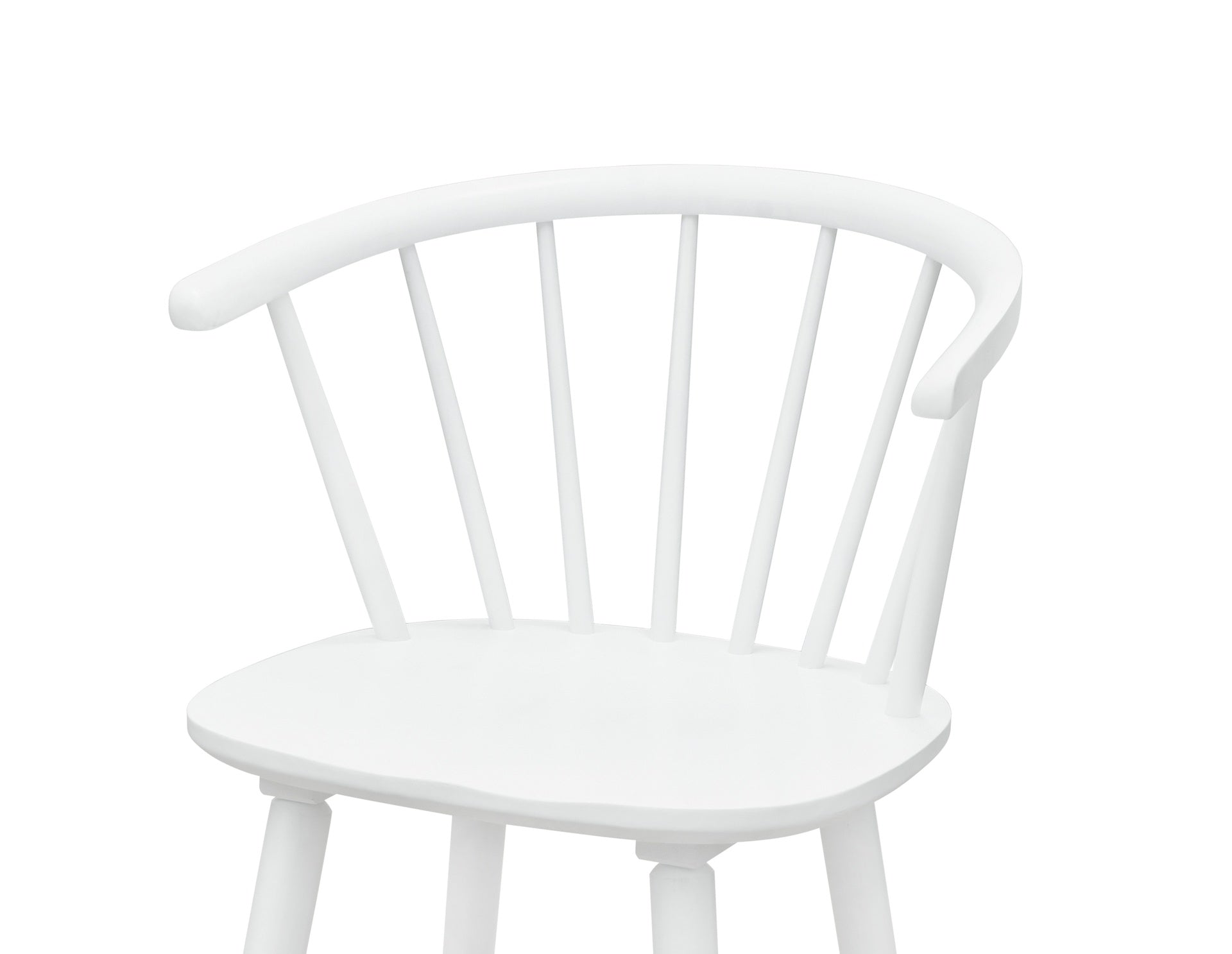 2pc White Contemporary Counter Height Stool Chair Spindle Back Wooden Kitchen Dining Room Furniture