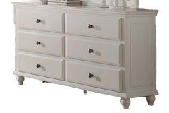 Modern Style 1pc Dresser White Finish Knob Handles Bedroom Furniture