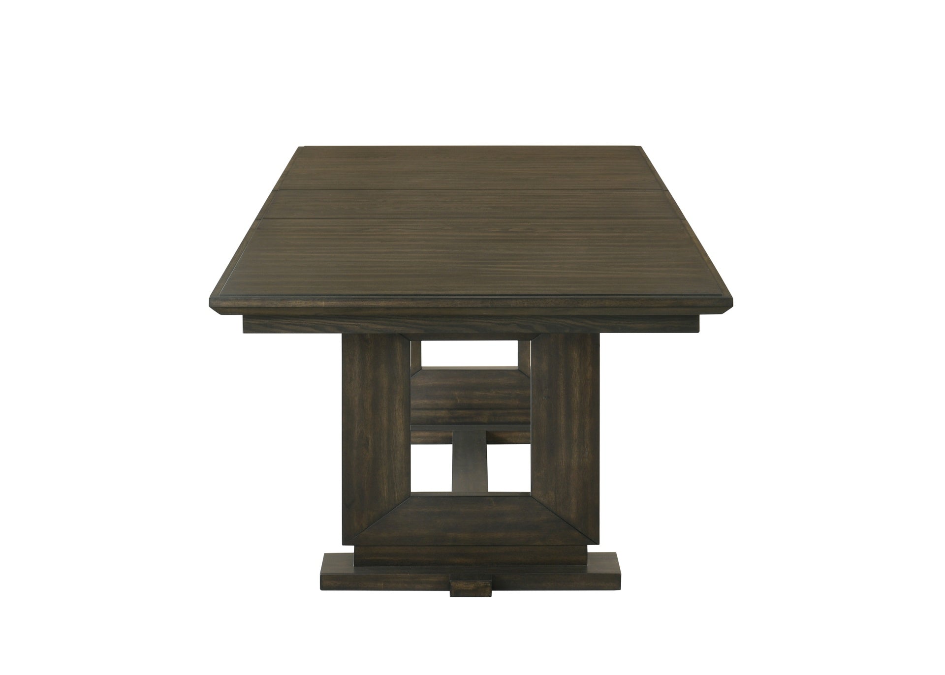 1pc Rectangular Extendable 18" Leaf Dining Table Trestle / Pedestal Base Wooden Dining Room Furniture Contemporary Modern Espresso Dark Brown Finish