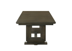 1pc Rectangular Extendable 18" Leaf Dining Table Trestle / Pedestal Base Wooden Dining Room Furniture Contemporary Modern Espresso Dark Brown Finish