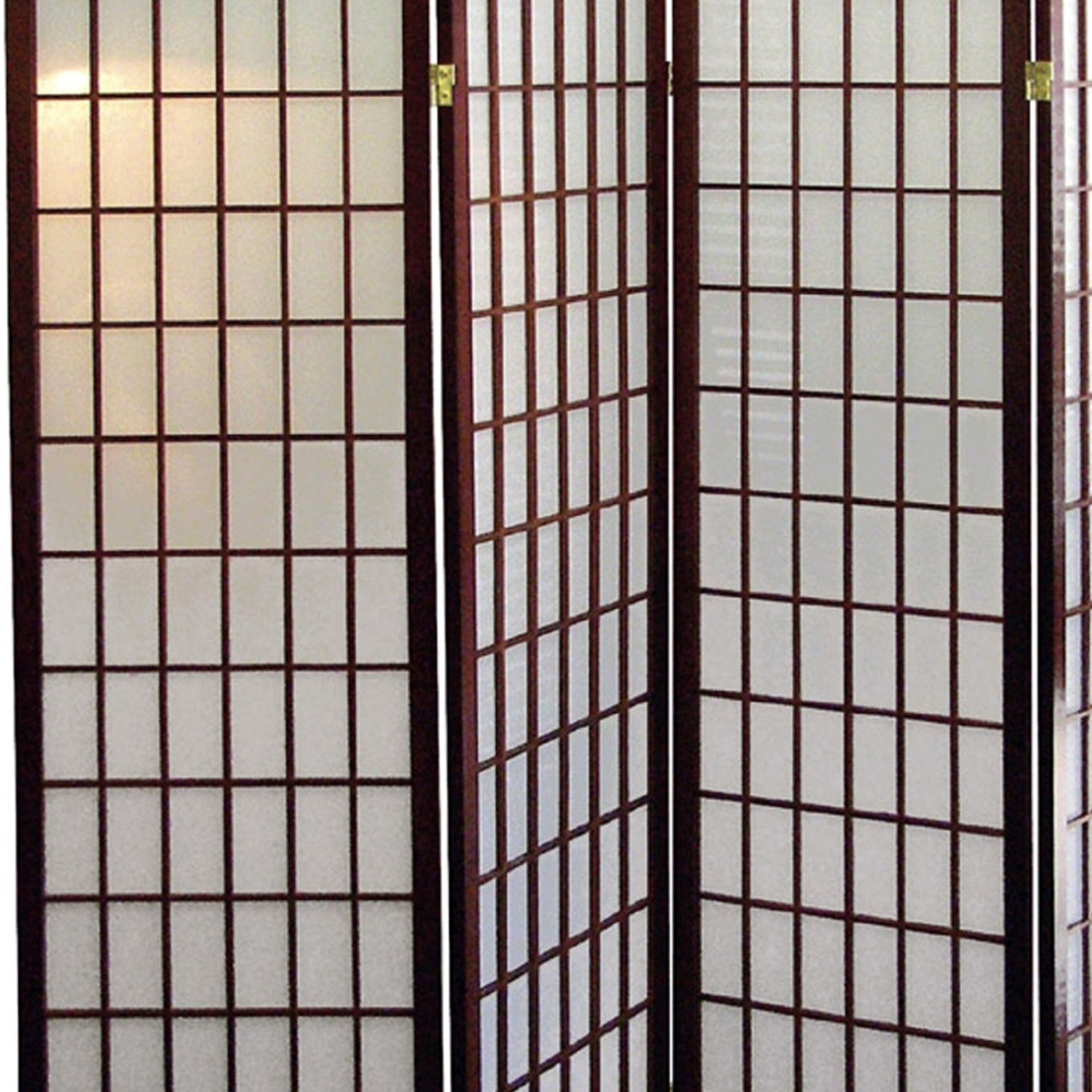 70" Tall 4-Panel Screen / Room Divider, Japanese Style with Cherry finish