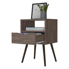 Allie Nightstand, Superior Top, Open Shelf, One Drawer