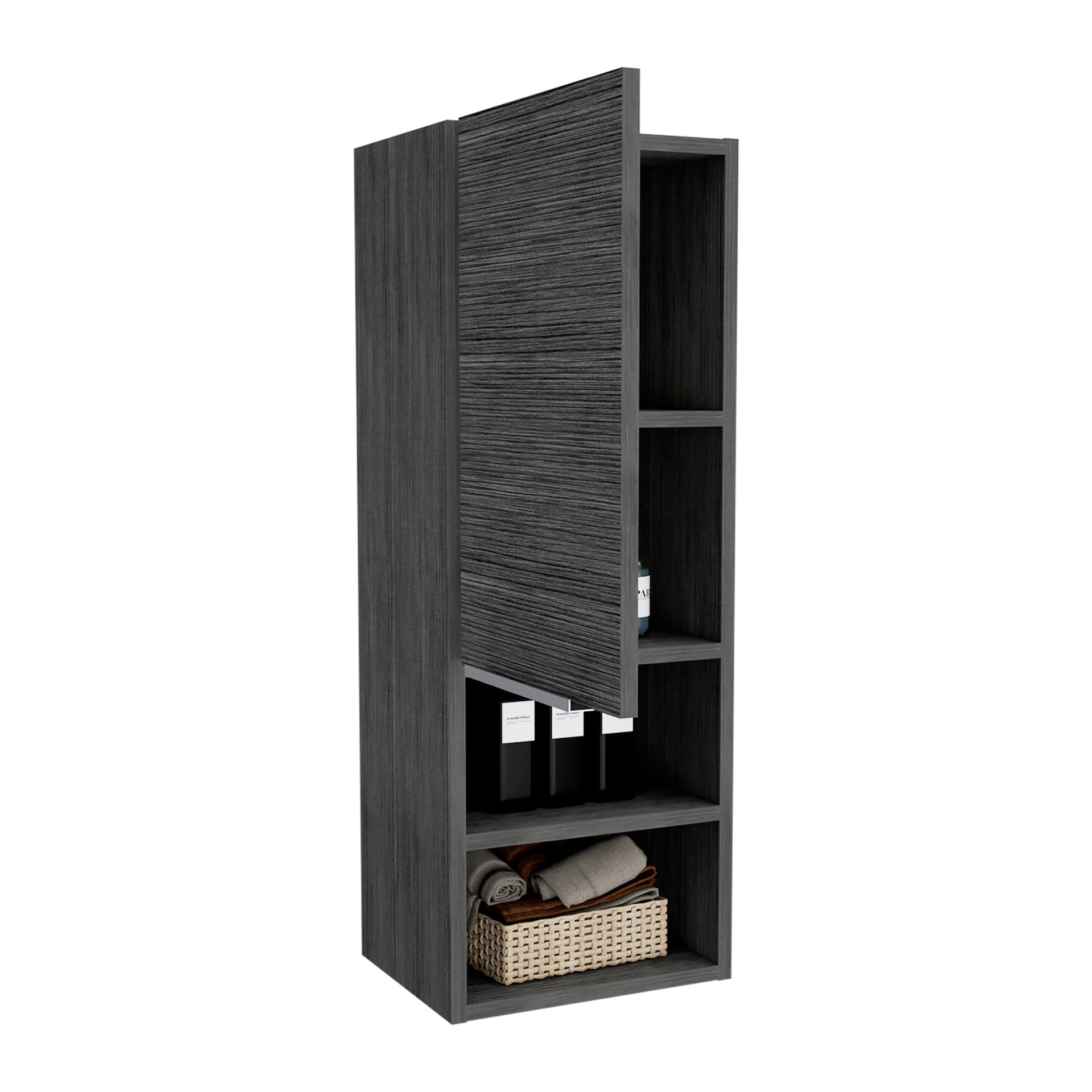 Miami Single Door Pantry, Four Shelves