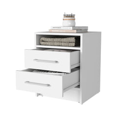 Philadelphia Nightstand, Two Drawers, Concealed Shelf