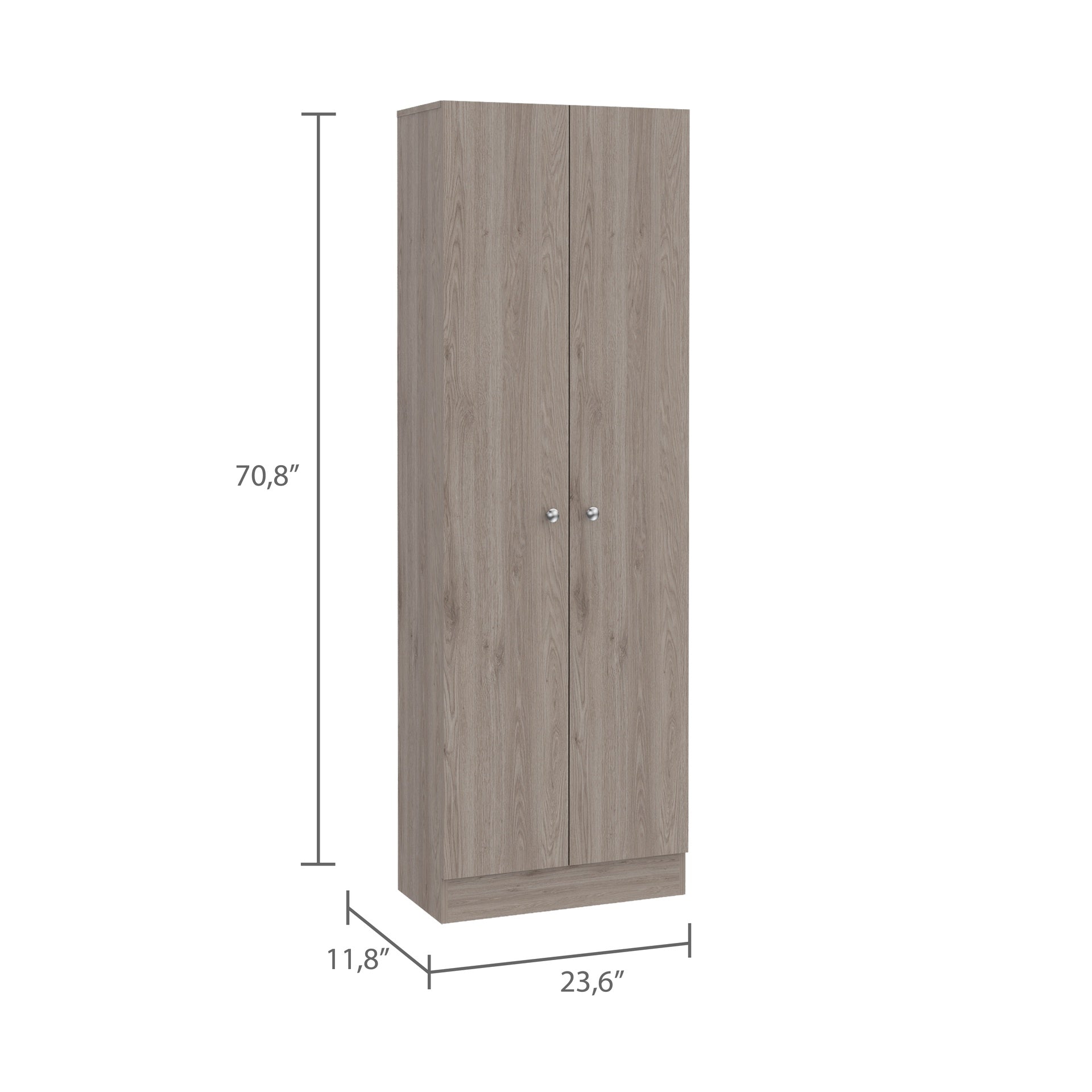 Virginia Double Door Storage Cabinet, Five Shelves