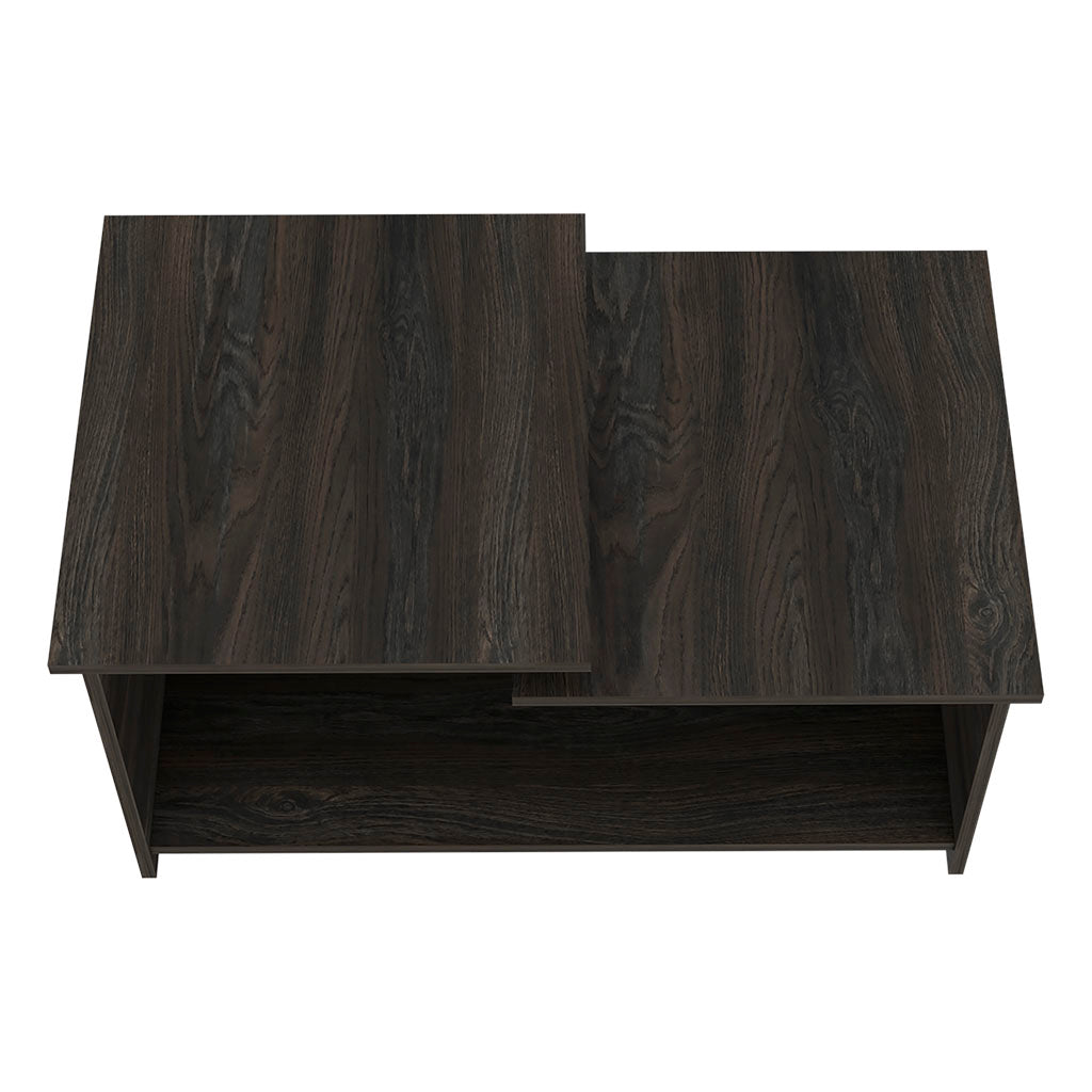 Waycross Coffee Table, One Large Shelf, Two Table Tops