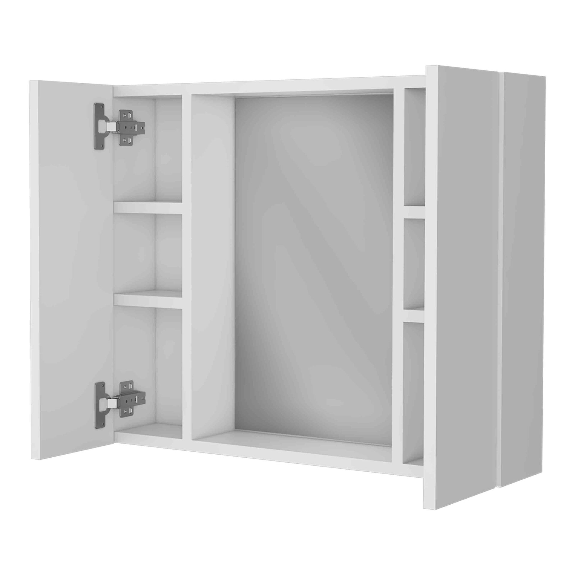 Draco Medicine Cabinet, Mirror, Double Door, One External Shelf