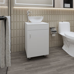 FM FURNITURE Loli Bathroom Vanity with Integrated Sink, White