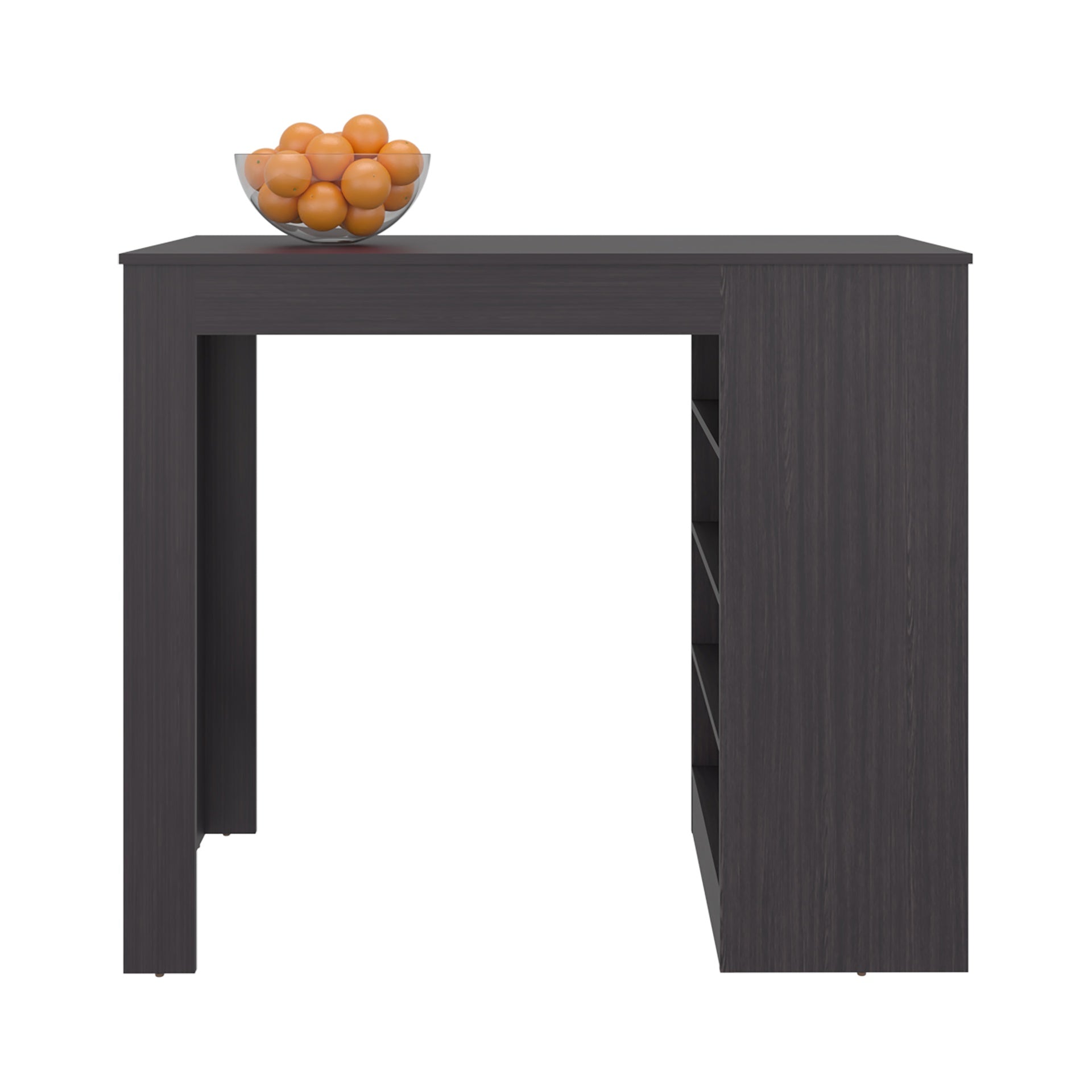 Luna Modern Kitchen Island with Open Storage, Wenge