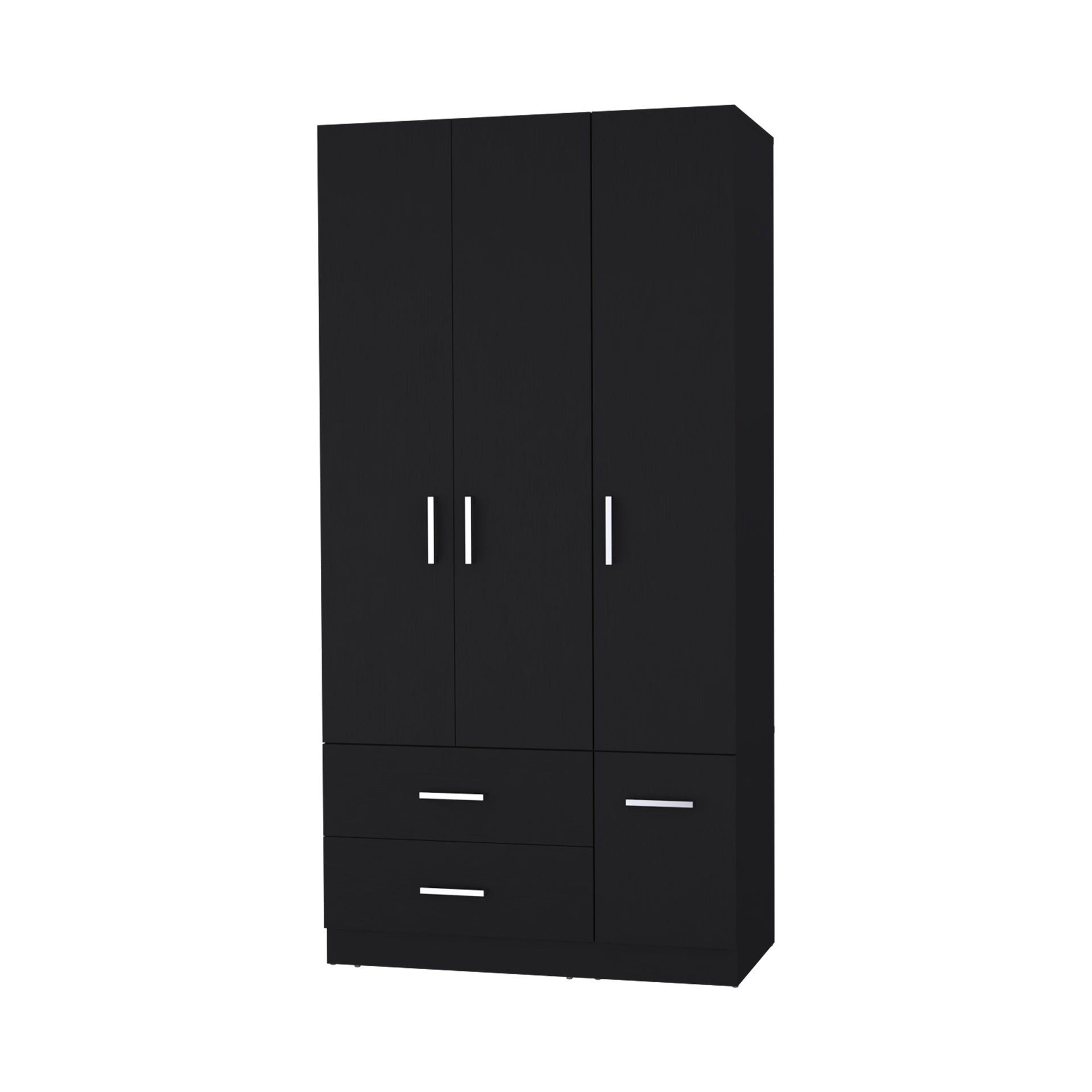 Douglas Armoire in melamine, two drawers, hanging rod and 4 doors.