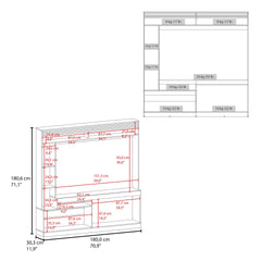 Rock House Entertainment Center with Two Doors and Open Storage, Stained Walnut