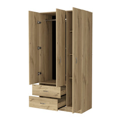 Eureka Three Door Armoire, Two Drawers, Rod