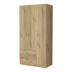 Eureka Three Door Armoire, Two Drawers, Rod