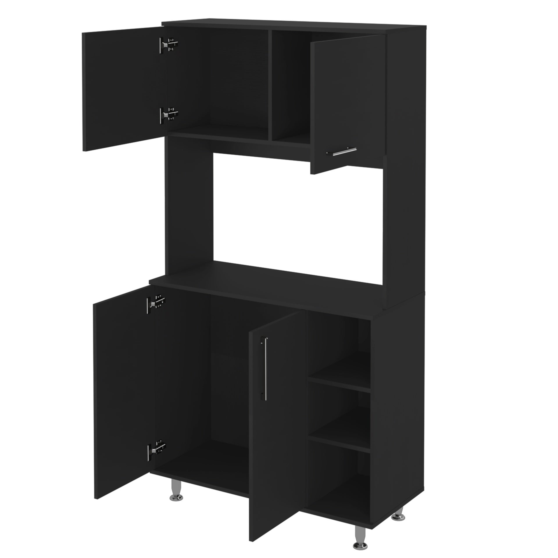 Colorado Pantry Cabinet, Three Open Shelves