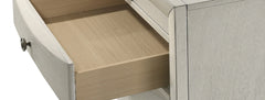 1pc Contemporary Neutral White Finish Curved Drawer Fronts Storage Five Drawers Chest Wooden