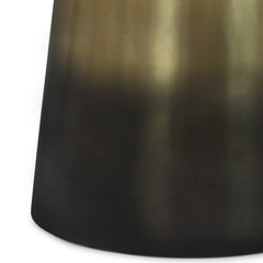 Toby 17 inch Wide Modern Industrial Metal Accent Table in Black/Gold Ombre Iron, Assembled