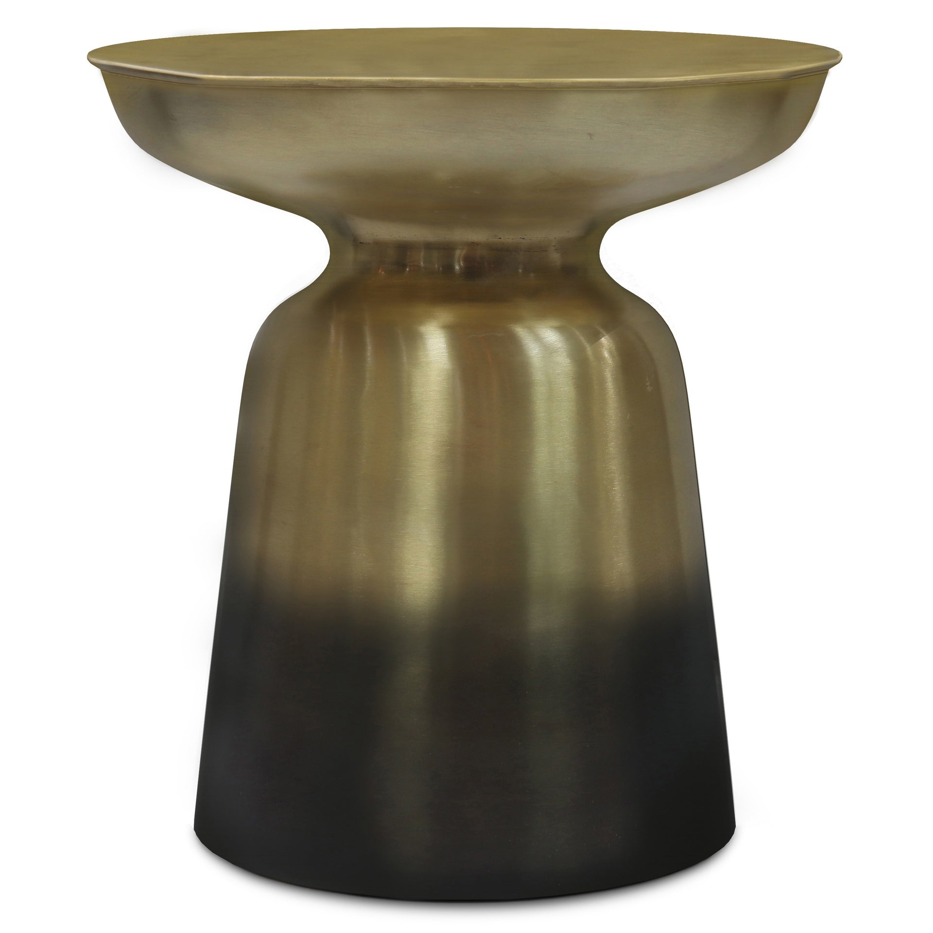 Toby 17 inch Wide Modern Industrial Metal Accent Table in Black/Gold Ombre Iron, Assembled