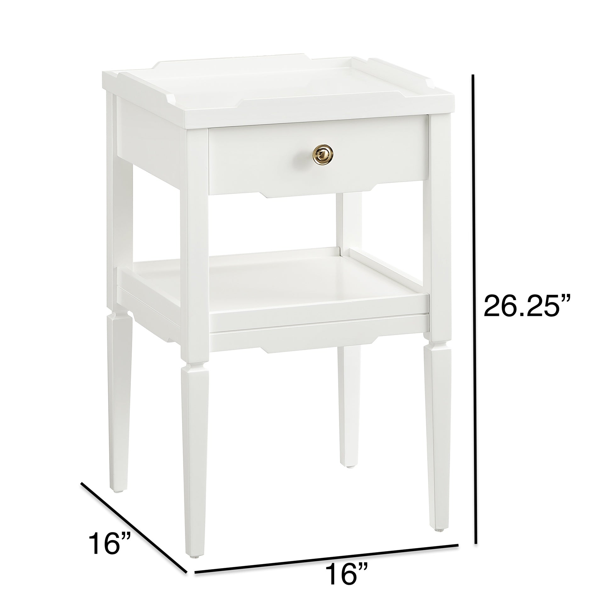 Foley White 1-drawer Nightstand