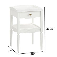 Foley White 1-drawer Nightstand