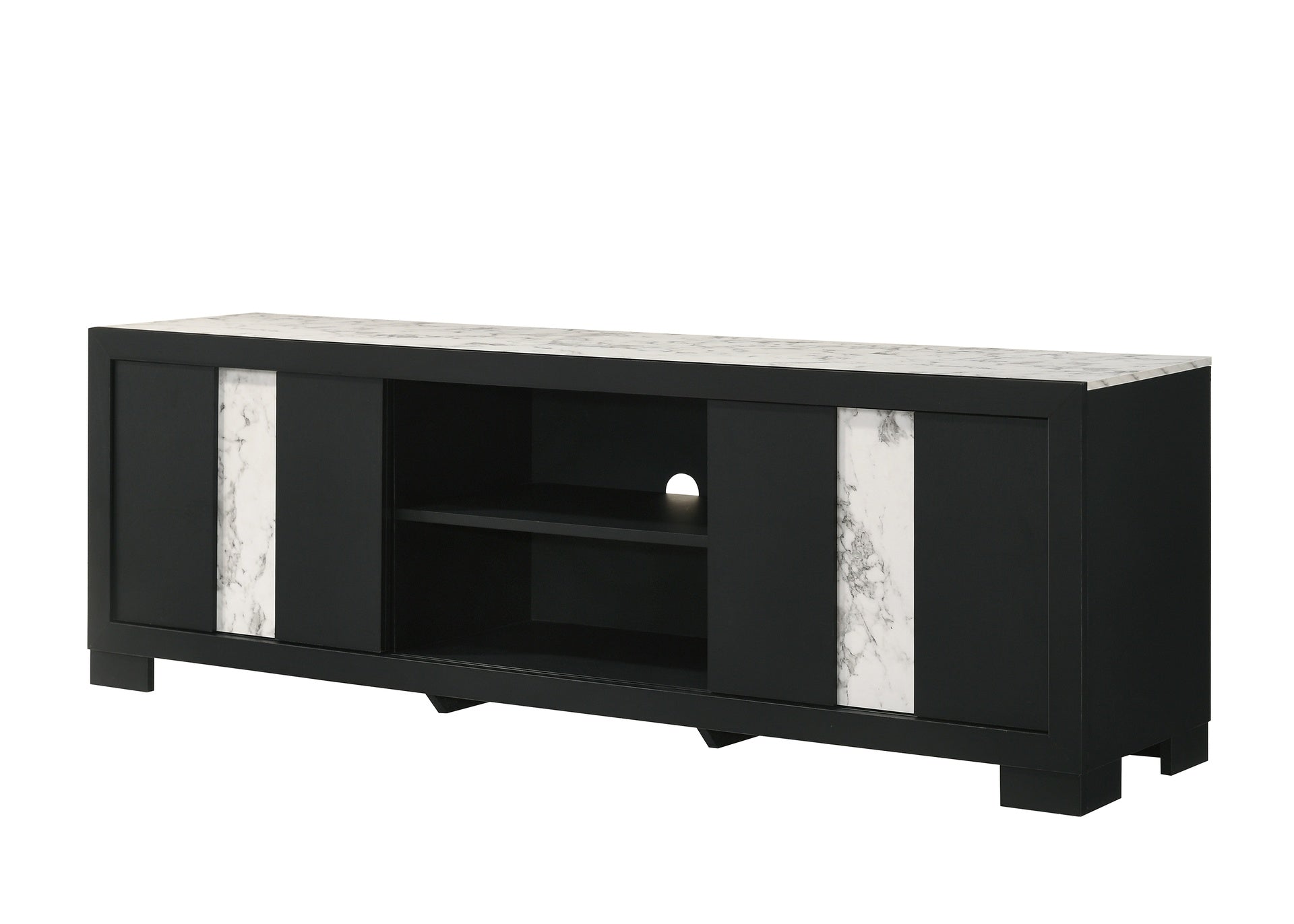 1pc Entertainment Console Rustic Charm Driftwood Wood Finish Open Shelf Living Room Furniture