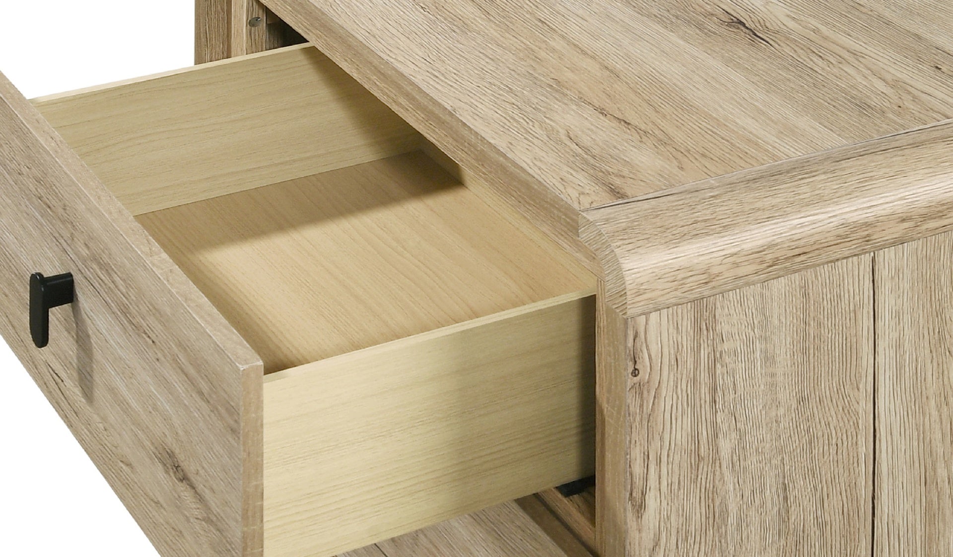 1pc Mid-century Natural Textures Warm, Wood-inspired Finish Ample Drawer Space Five Drawers Tall Chest Storage Wooden Furniture Beige Color