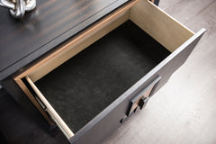 Contemporary Style 5-English Dovetail Drawer Chest 1pc Gold Accent Finish Felt Lined Top Drawer Espresso Finish Bedroom Furniture