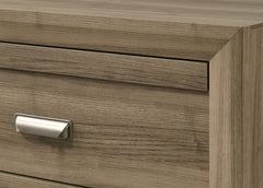 1pc Contemporary Style Five Drawers Storage Tall Chest Wooden Bedroom Furniture Light Brown Warm Wood Finish