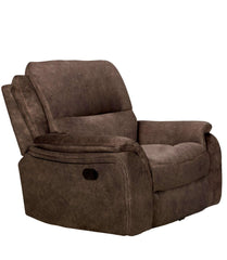 Transitional Style Glider Recliner Arms Pillow Top Blocked Hardware Frame Fully Upholstered Dark Brown Finish Primary Living Rom