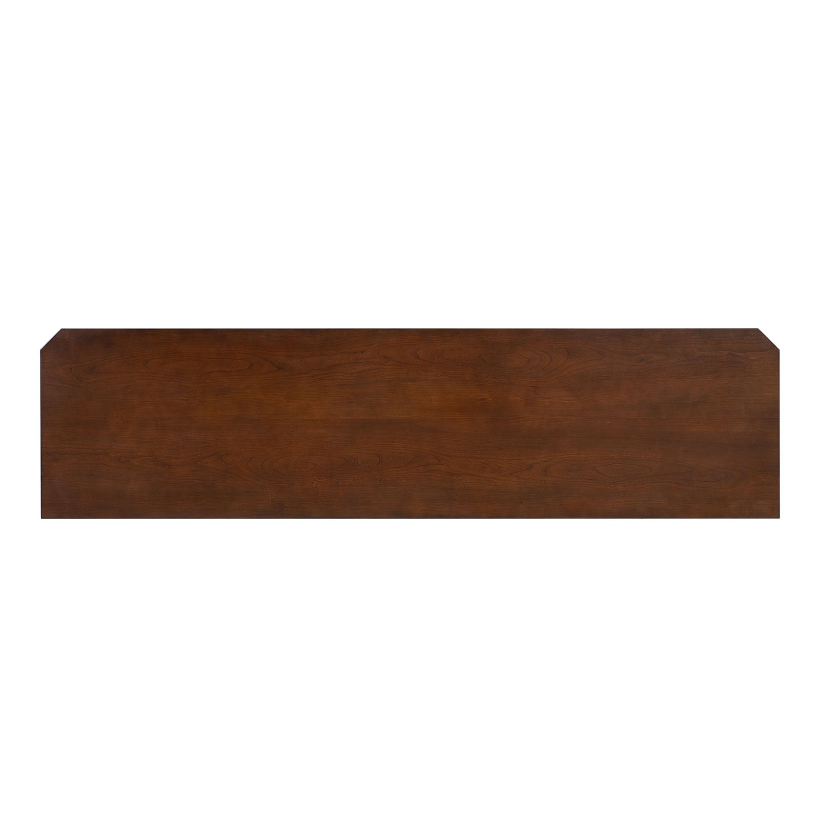 Modern Style TV Stand 3 Drawers Gold Round Knobs And Legs Felt Line Drawers Dark Cherry Finish