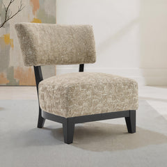 Contemporary Style Accent Chair Armless Design And Angled design Tapered Legs Beige Finish Primary Living Room