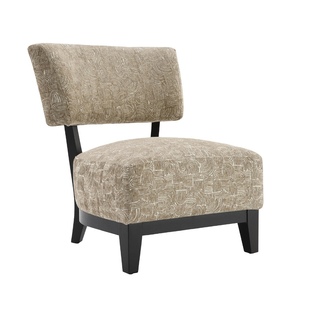 Contemporary Style Accent Chair Armless Design And Angled design Tapered Legs Beige Finish Primary Living Room