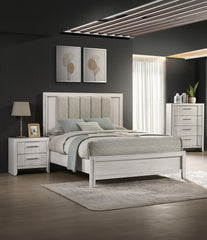 1pc Contemporary 4-Drawer Tall Storage Chest Mist White Finish Wooden Furniture