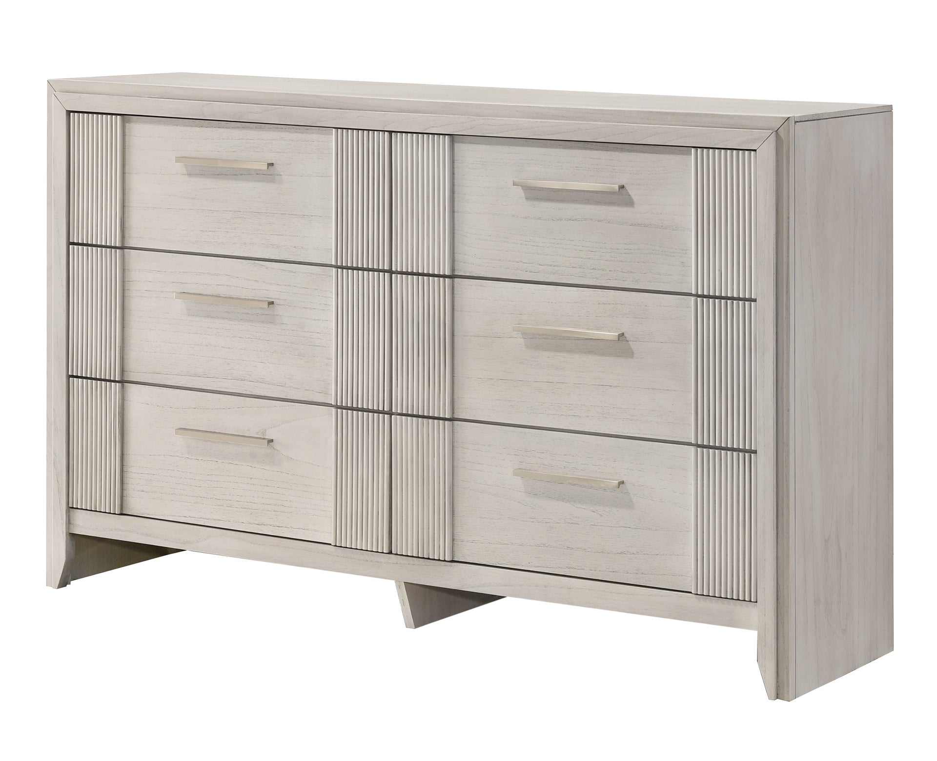1pc Contemporary 6-Drawer Storage Dresser Mist White Finish Wooden Furniture